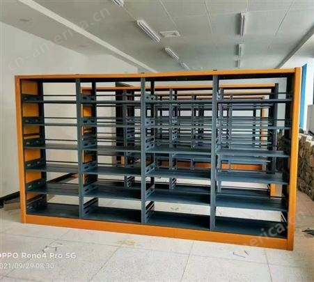图书馆书架学校阅览室钢制架双面档案资料架书店专用书籍展示架