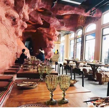 商 丘塑石假山 广雕上门安装 餐厅溶洞人造水泥假 山免费设计