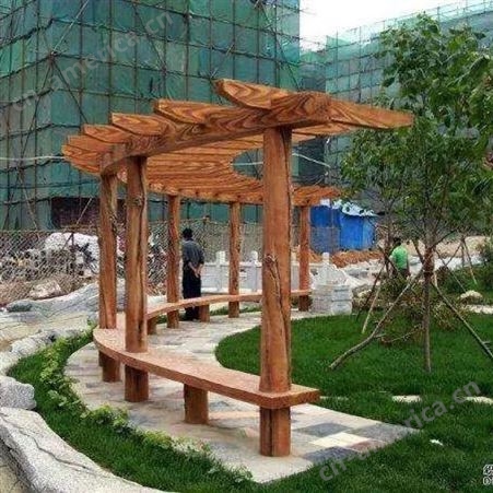 木质长廊建造安装 江西防腐木长廊定制厂家 