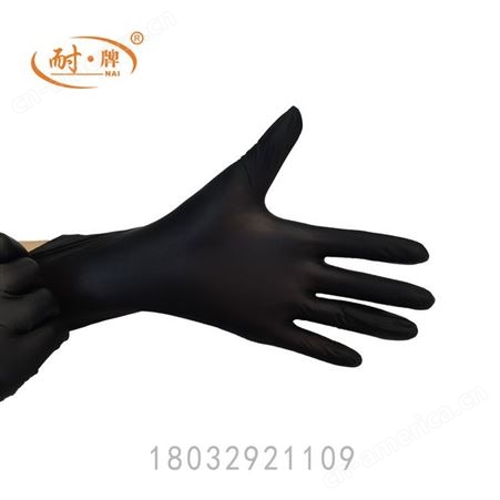 黑色手套 无粉丁腈合成手套 检查安全屏幕手套 厨房用