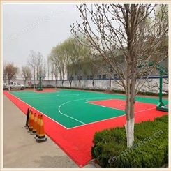 学校篮球场升级改造悬浮地板拼装图案地垫添速安排施工